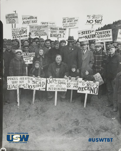 Steel Workers on Strike for increased wages c.1952